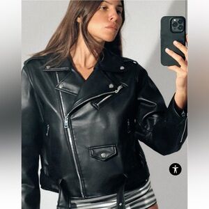 Zara Black Leather Jacket
